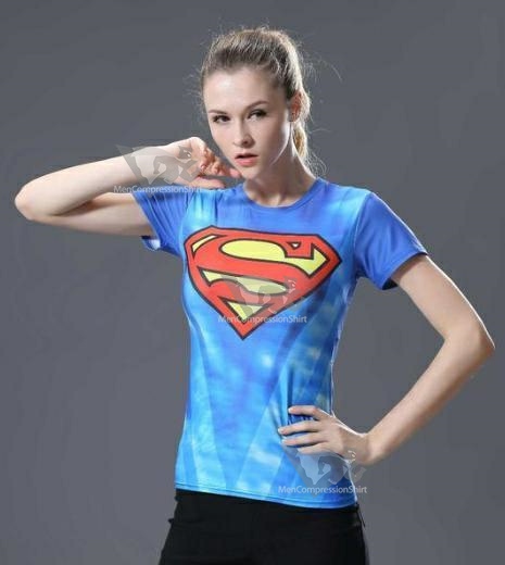 Supergirl Classic Tie Dye Compression Short Sleeve Rash Guard