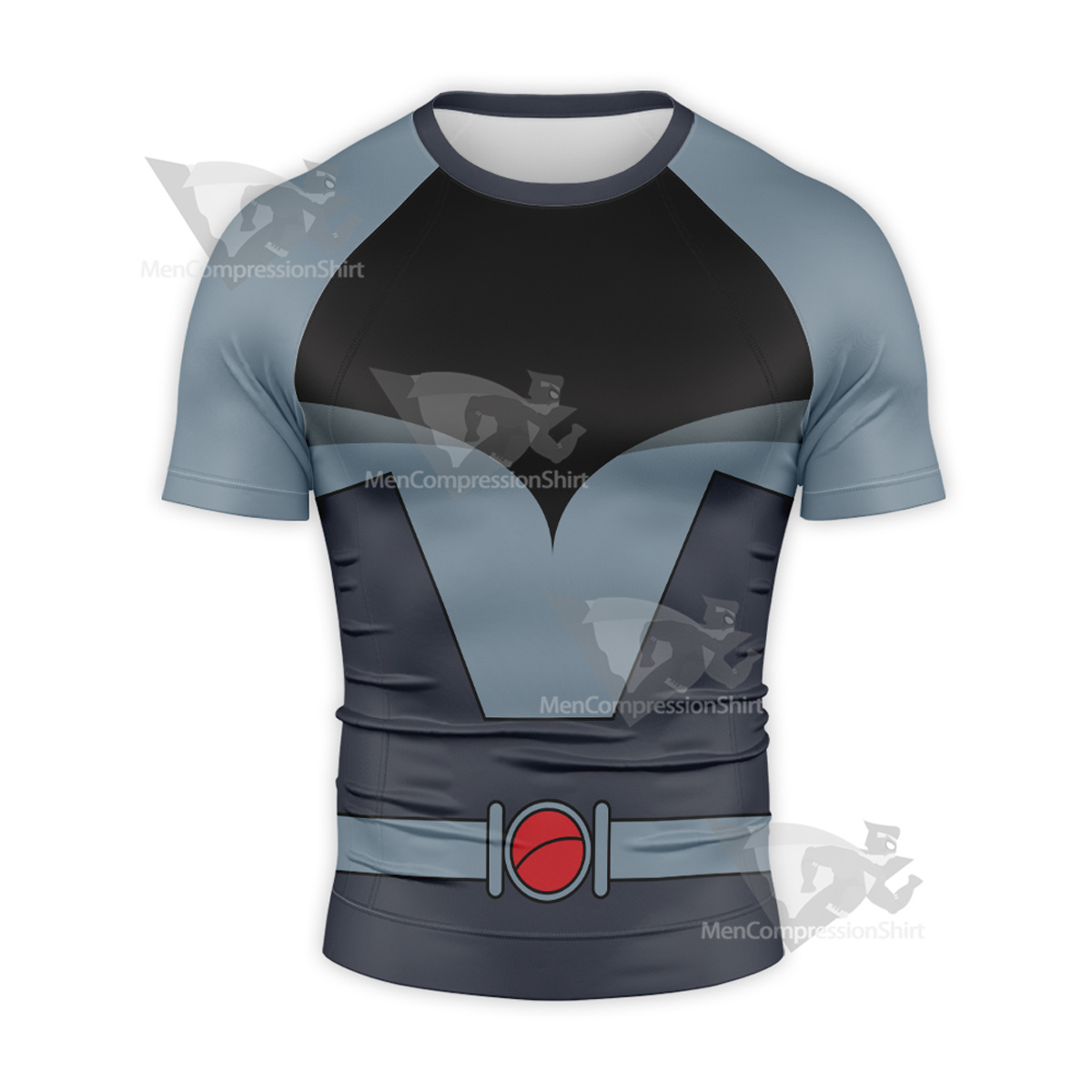 Superhero Batman Black Uniform Short Sleeve Compression Shirt