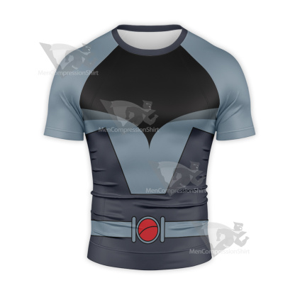 Superhero Batman Black Uniform Short Sleeve Compression Shirt