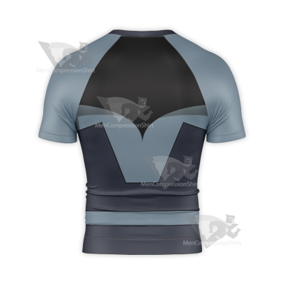 Superhero Batman Black Uniform Short Sleeve Compression Shirt