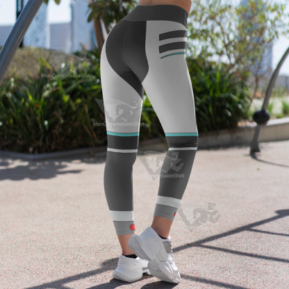 Superhero Cyborg White Women Compression Legging