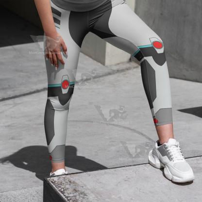 Superhero Cyborg White Women Compression Legging