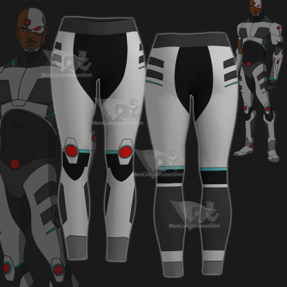 Superhero Cyborg White Women Compression Legging