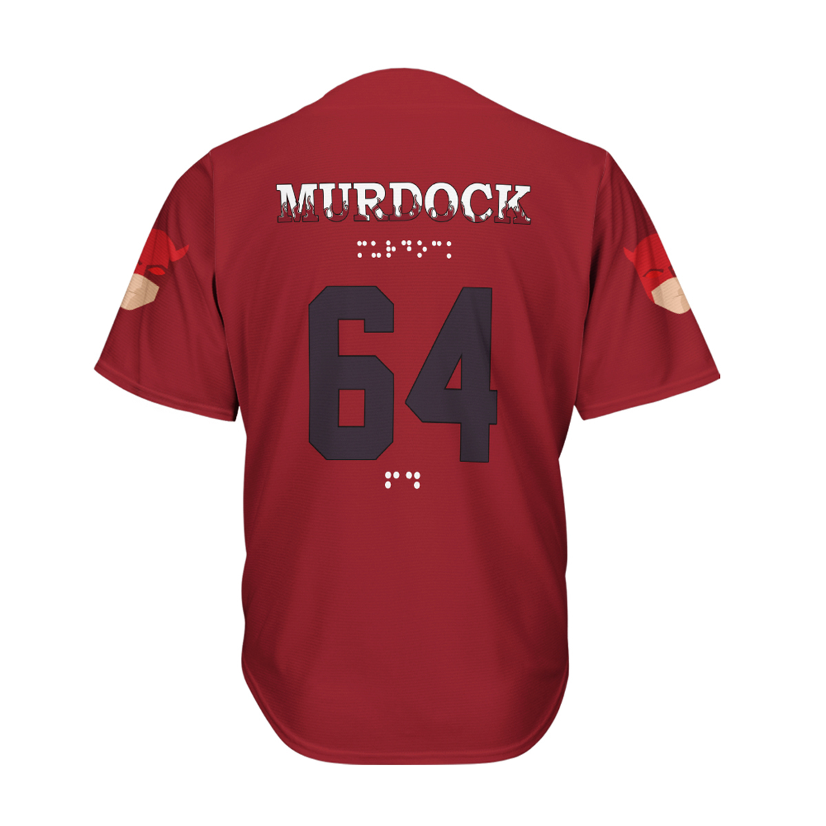 Superhero Daredevil Matt Murdock Red Baseball Jersey