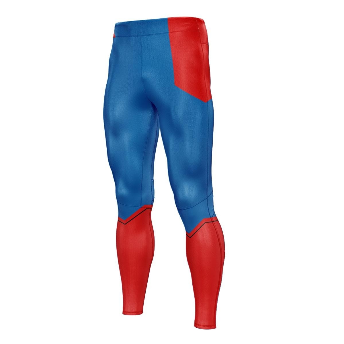 Superhero Superman Red Compression Leggings