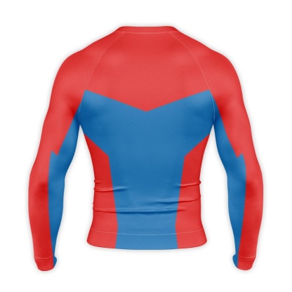 Superhero superman red Long Sleevee Compression Shirt