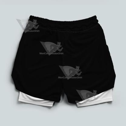 Superhero Superman Symbol Black Men Compression Gym Short