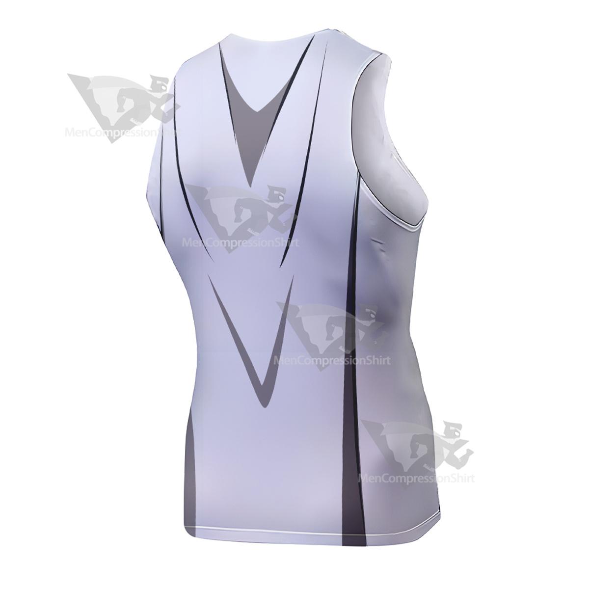 Superhero Superman White Sleeveless Compression Shirt