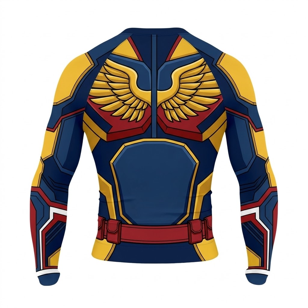 Superhero Homelaner Centurion Blue Gold Long Sleeve Compression Shirt