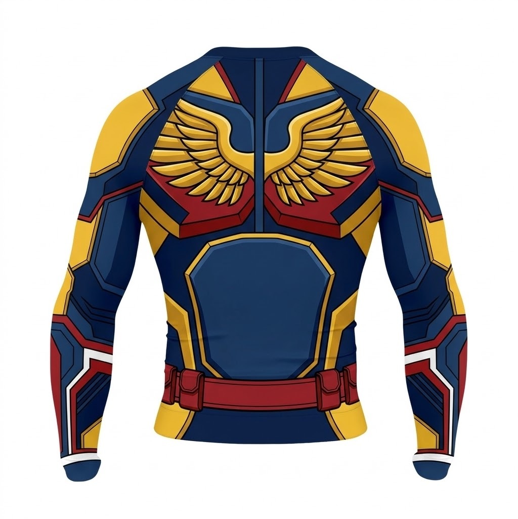 Superhero Homelaner Centurion Blue Gold Long Sleeve Compression Shirt