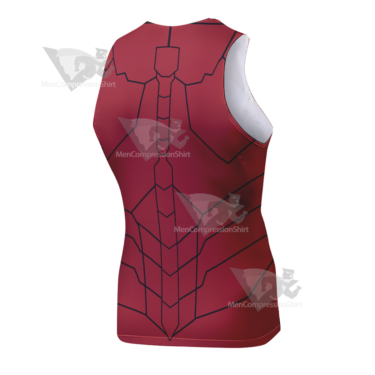 Superhero Iron Man Red Yellow Sleeveless Compression Shirt