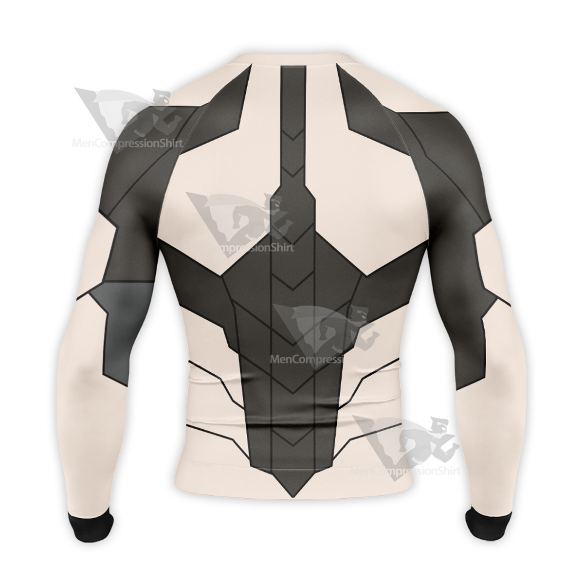 Superhero Iron Man White Black Long Sleeve Compression Shirt