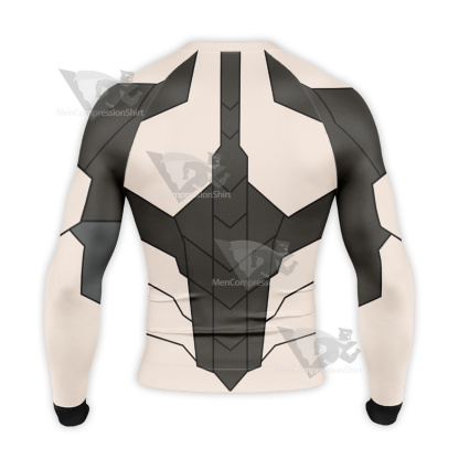 Superhero Iron Man White Black Long Sleeve Compression Shirt