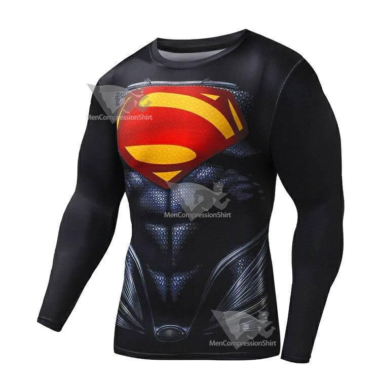 Superhero Kent Long Sleeve Compression Shirt For Men