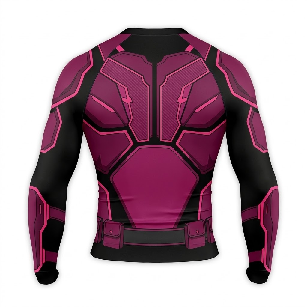 Superhero Nightwing Cyberpunk Style Black Purple Long Sleeve Compression Shirt