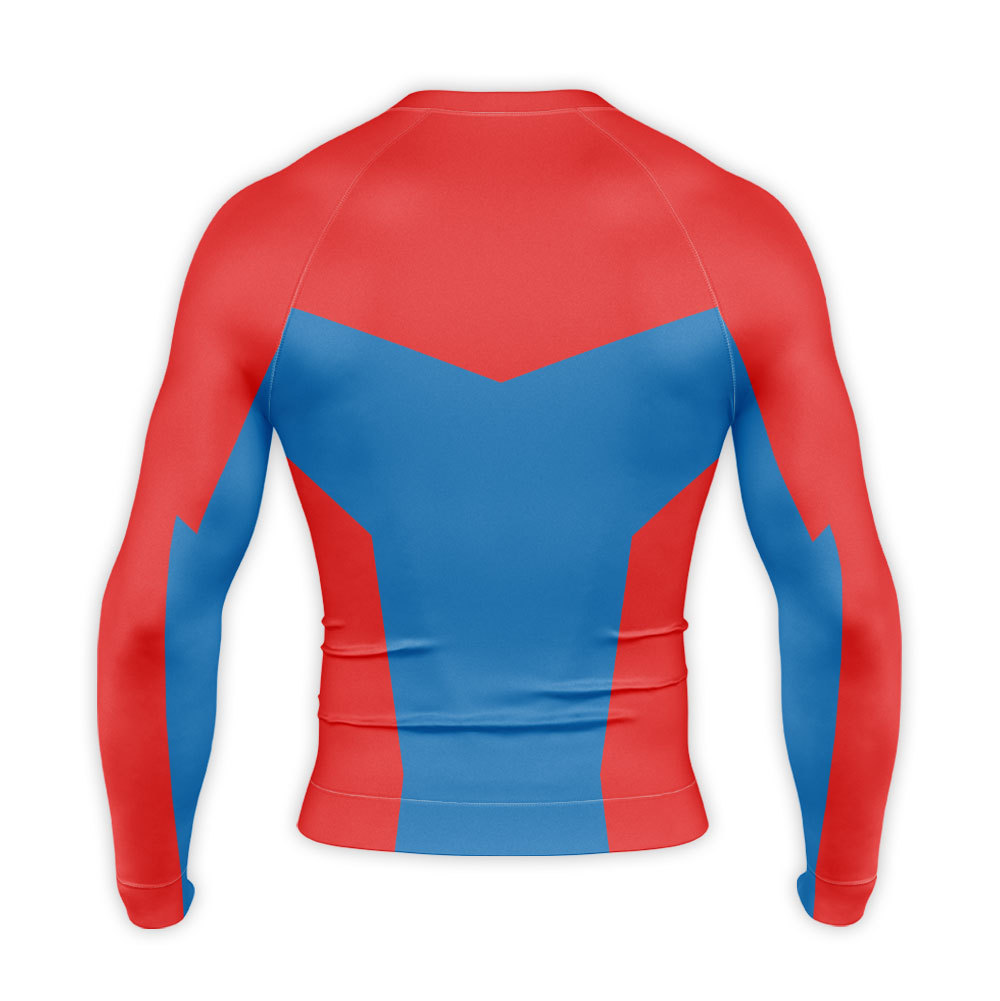 Superhero superman red Long Sleevee Compression Shirt