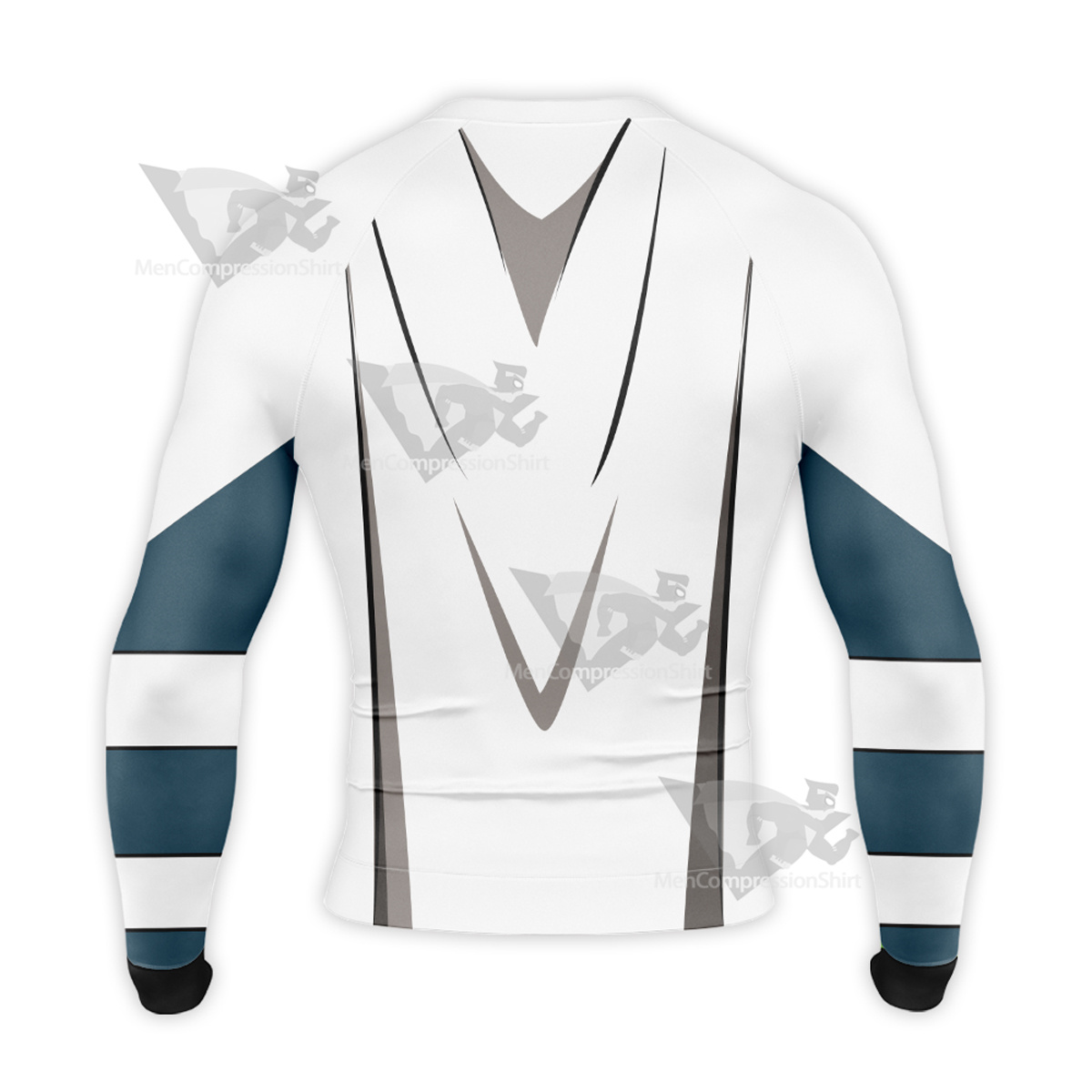 Superhero Superman White Long Sleeve Compression Shirt