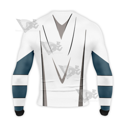 Superhero Superman White Long Sleeve Compression Shirt