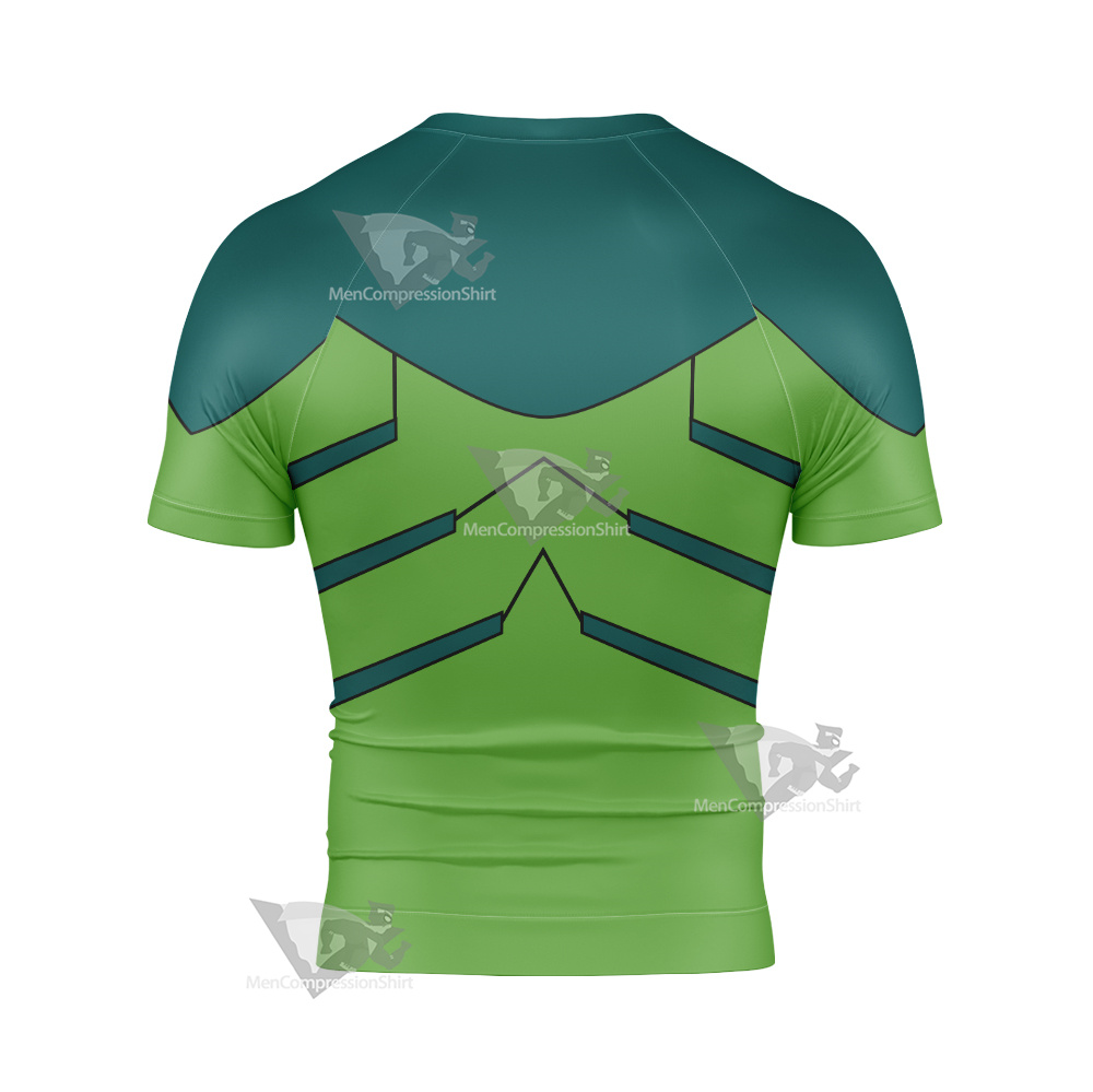 Superheroes Chameleon Boy Green Short Sleeve Compression Shirt