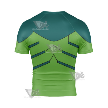 Superheroes Chameleon Boy Green Short Sleeve Compression Shirt