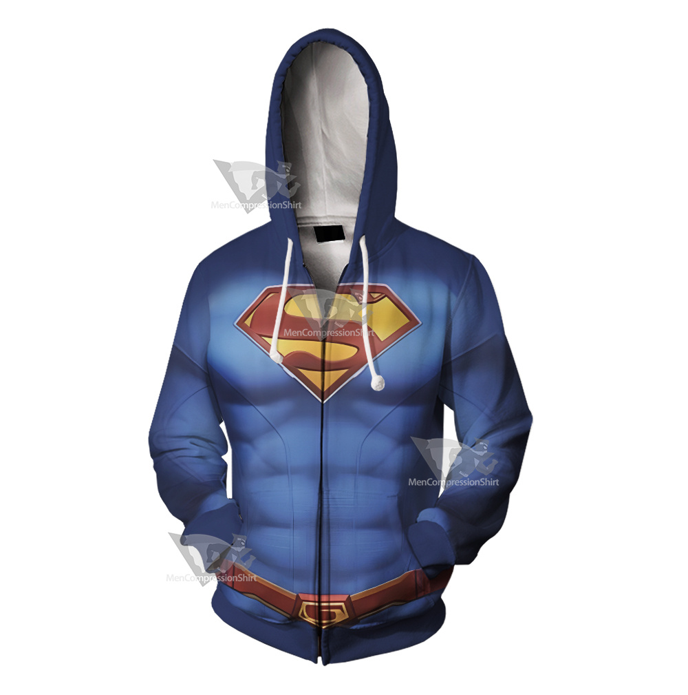 Superman Clark Lois Blue Cosplay Zip Up Hoodie