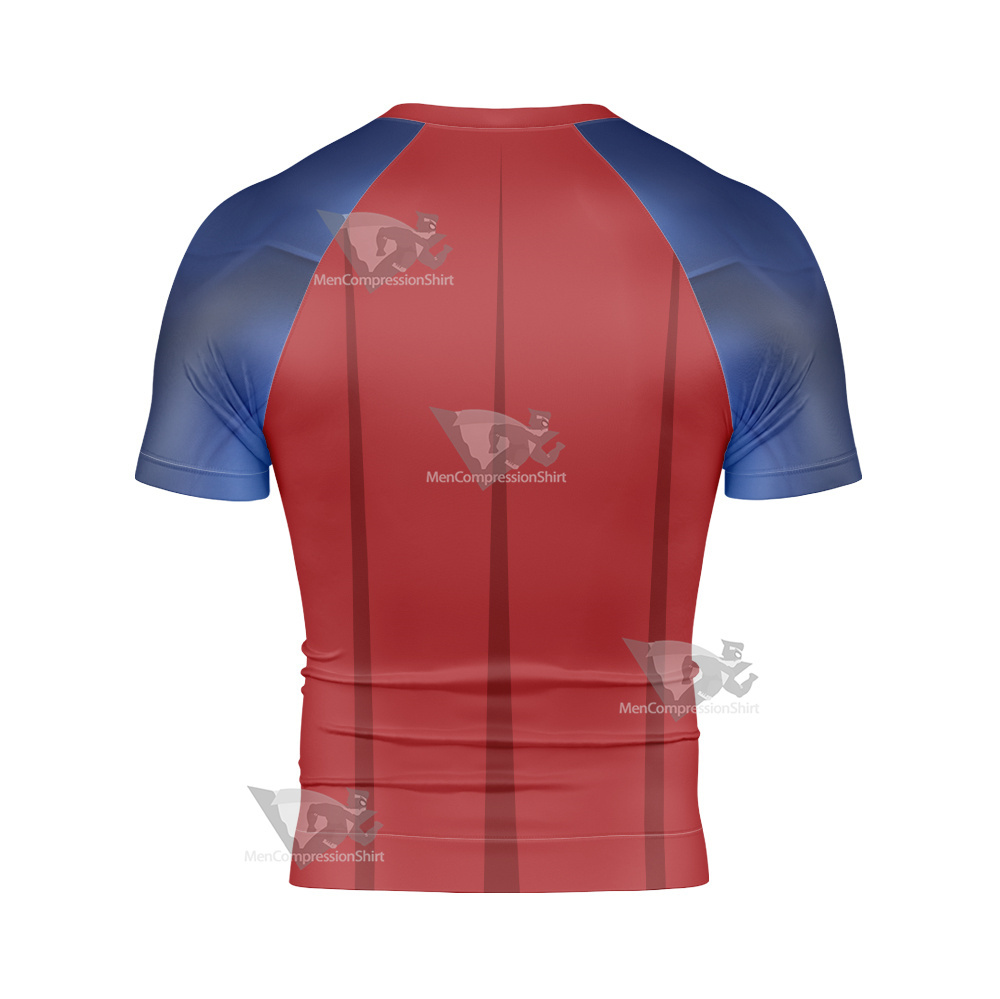 Superman Clark Lois Blue Short Sleeve Compression Shirt