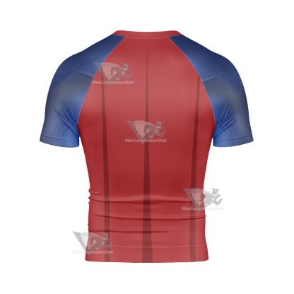 Superman Clark Lois Blue Short Sleeve Compression Shirt