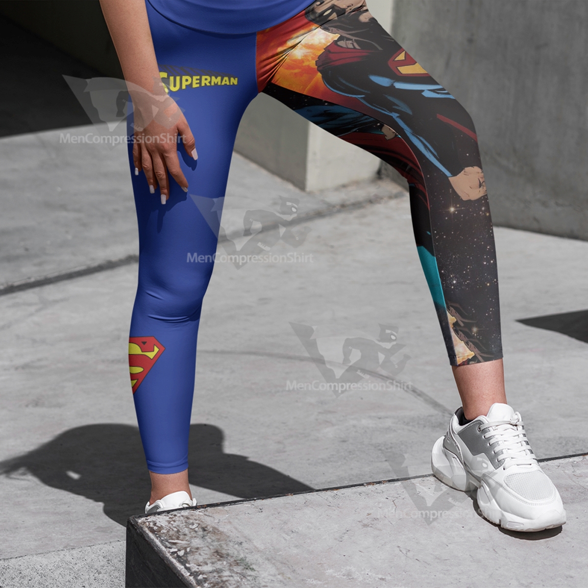 Superman Classic Blue Women Compression Legging-MensCompressionShirt