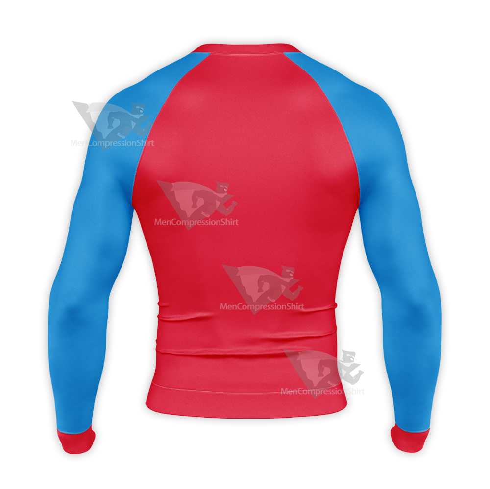 Superman New 52 True Brit Battle Suit Long Sleeve Compression Shirt