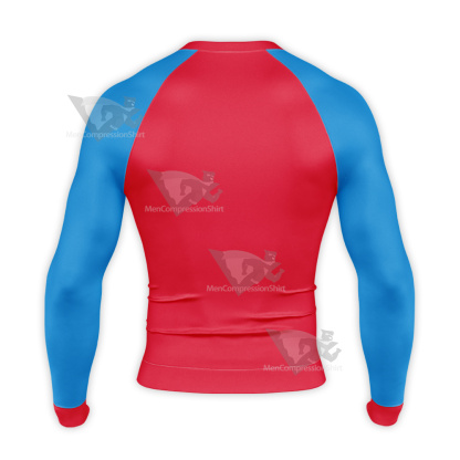 Superman New 52 True Brit Battle Suit Long Sleeve Compression Shirt