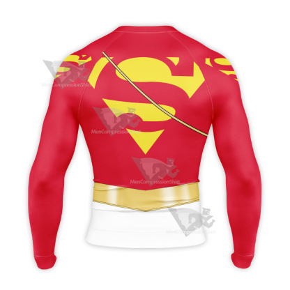 Superman Power Girl New Suit Mixed Long Sleeve Compression Shirt