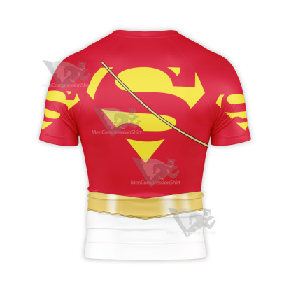 Superman Power Girl New Suit Mixed Short Sleeve Compression Shirt