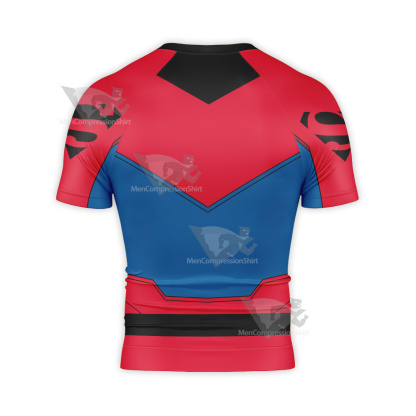 Superman Superboy Conner Kent Tight Suit Short Sleeve Compression Shirt
