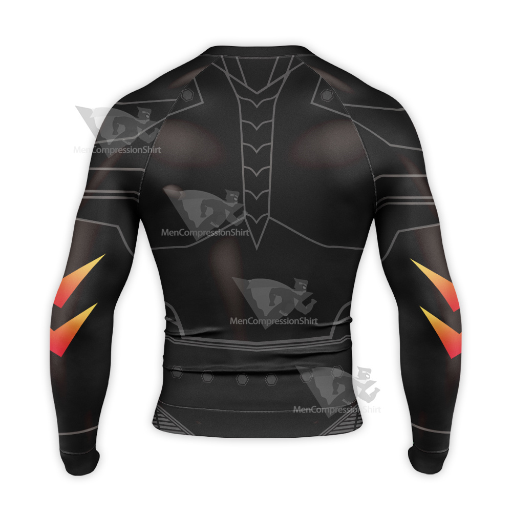 Superman The Dark Side Armor Battle Suit Long Sleeve Compression Shirt