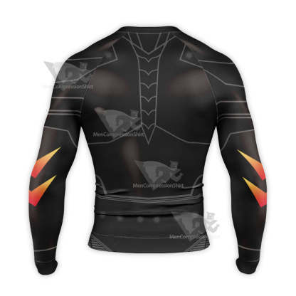 Superman The Dark Side Armor Battle Suit Long Sleeve Compression Shirt