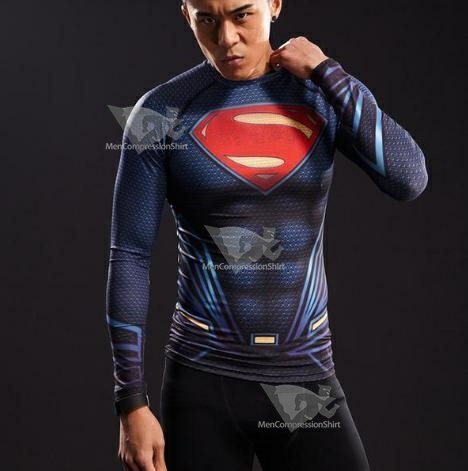 Superman Young Justice Long Sleeve Compression Rashguard