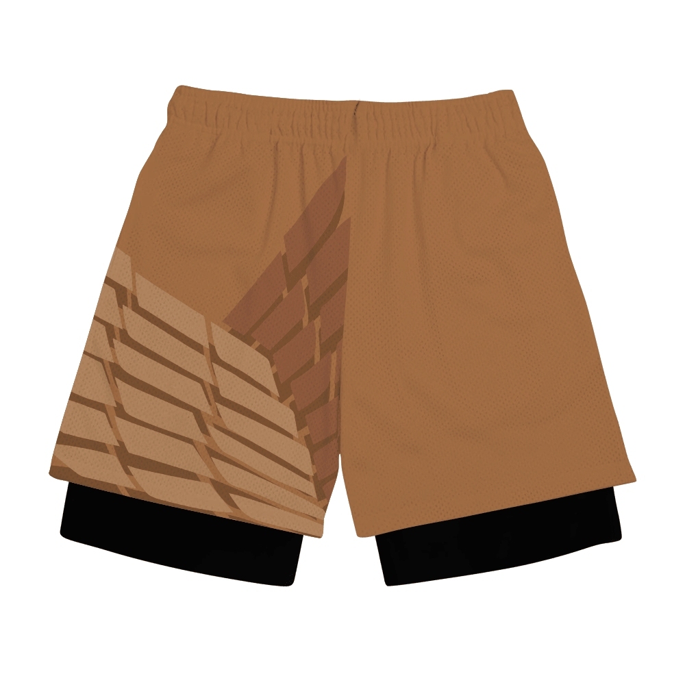 Survey Corps Brown Anime Shorts Compression Gym Shortsr