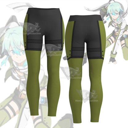 Sword Art Online Asada Shino Green Women Compression Legging