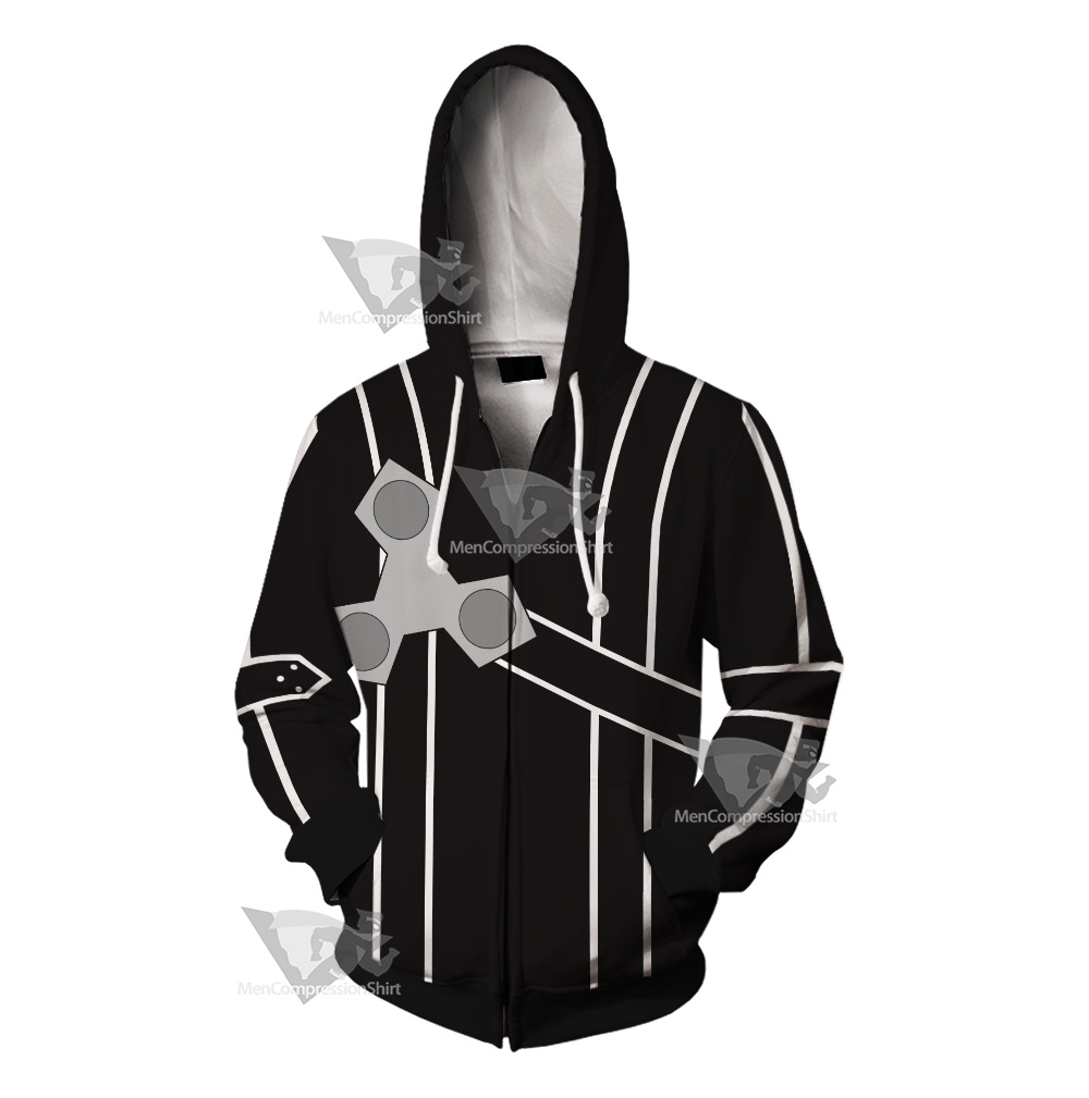 Sword Art Online Kirito Cosplay Zip Up Hoodie – MensCompressionShirt