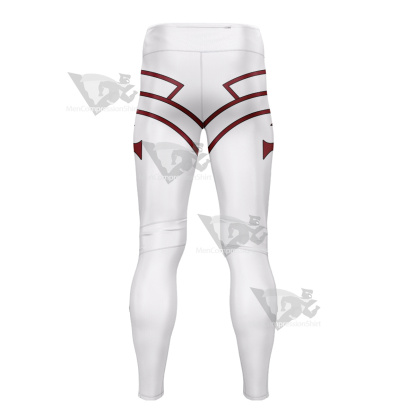 Sword Art Online Yuuki Asuna White Mens Compression Legging