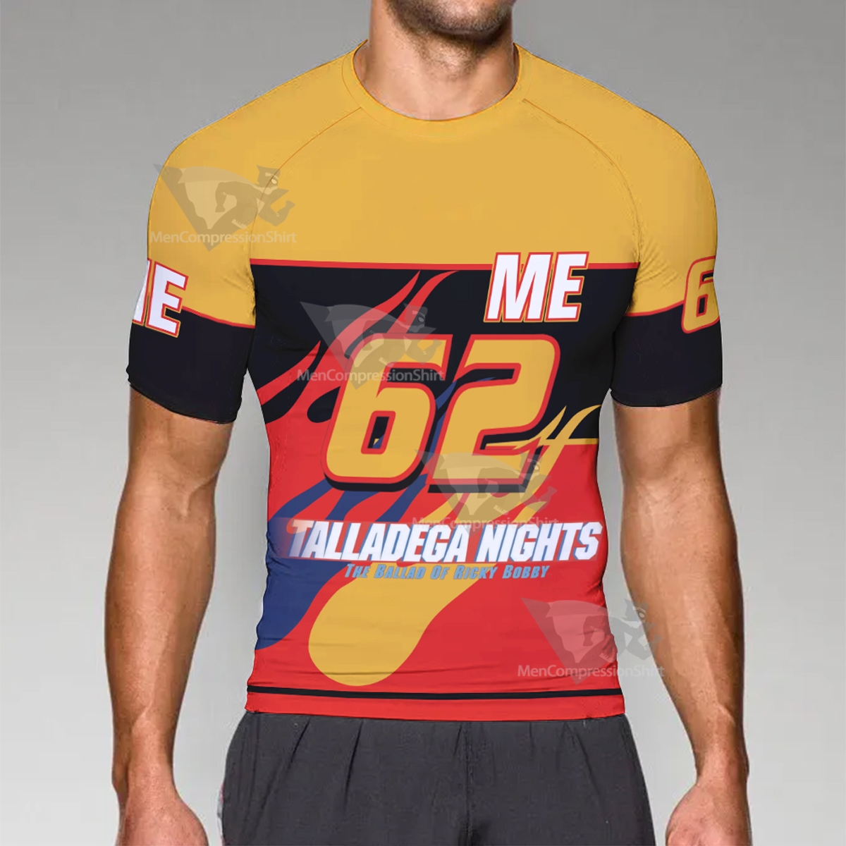 Talladega Nights I Wanna Go Fast Short Sleeve Compression Shirt
