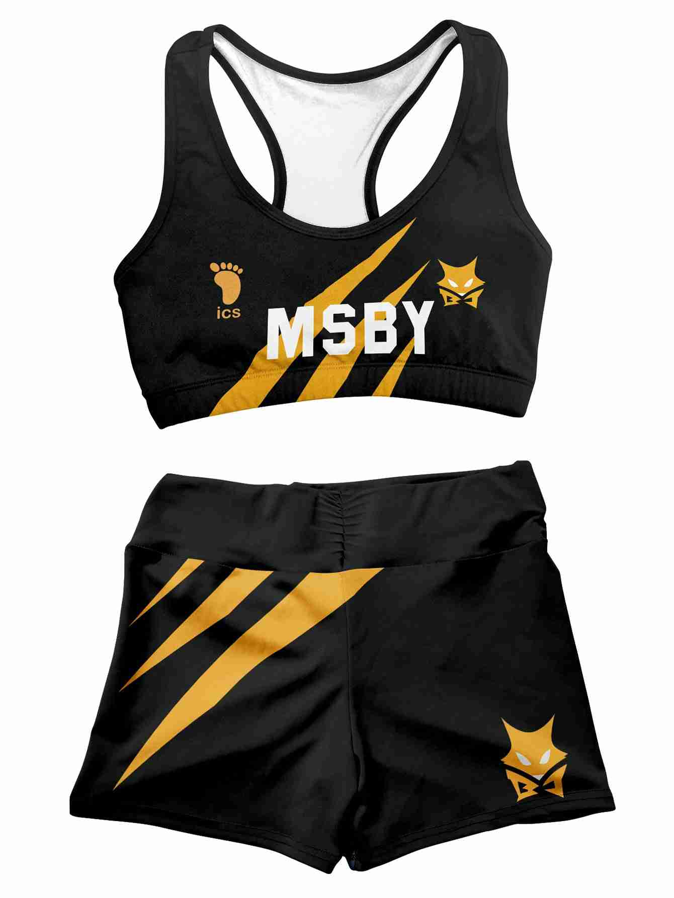 Team Msby Black Jackals Women Compression Active Wear Set