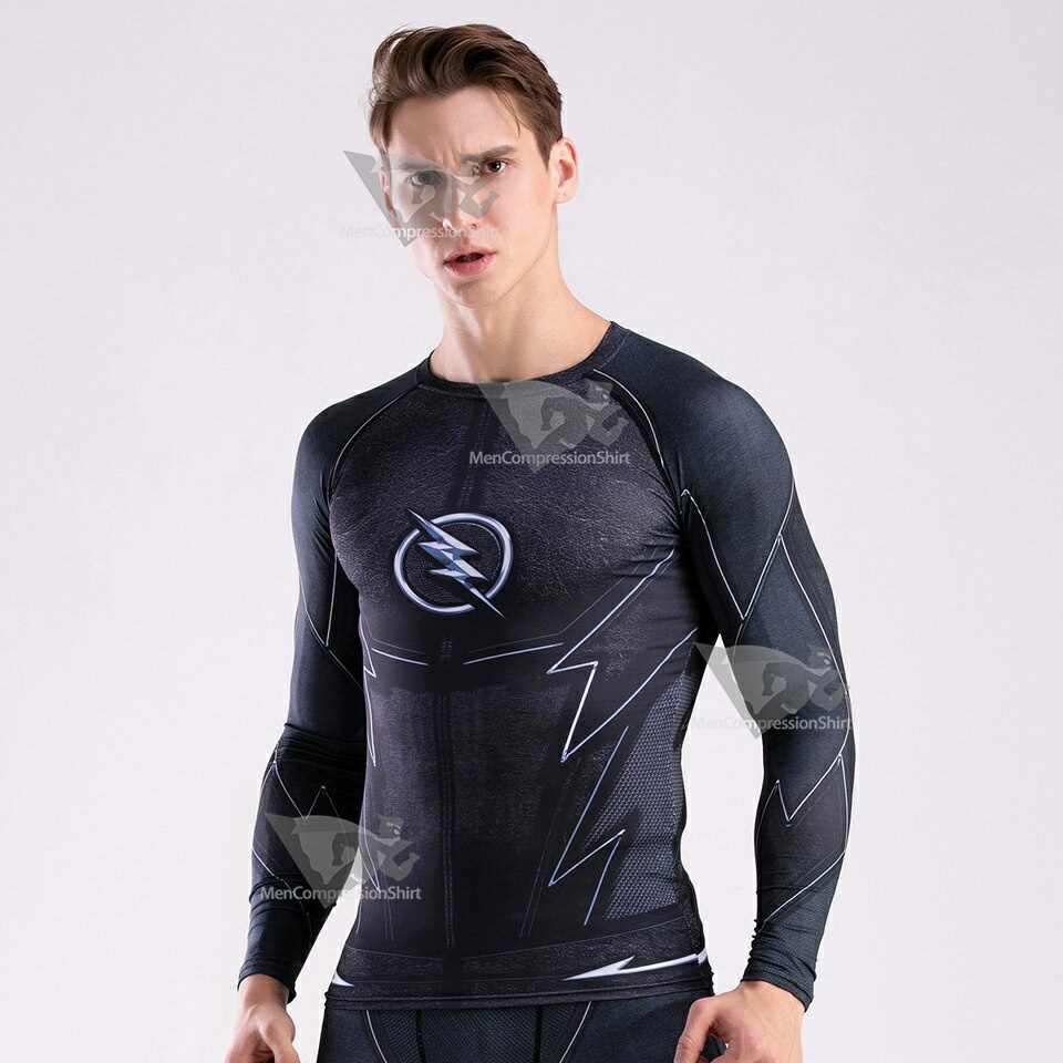 The Black Flash men Compression Shirt Set