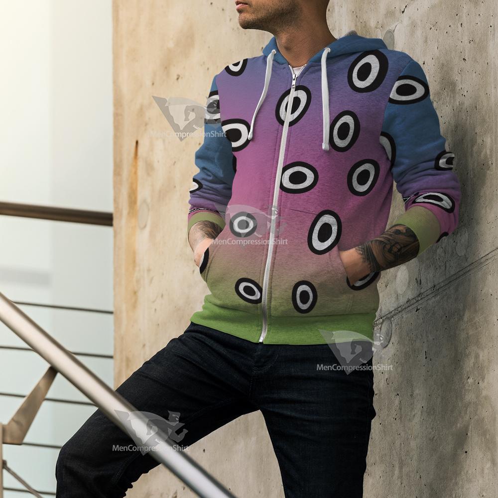 Dc The Changing Man Black Circle Cosplay Zip Up Hoodie