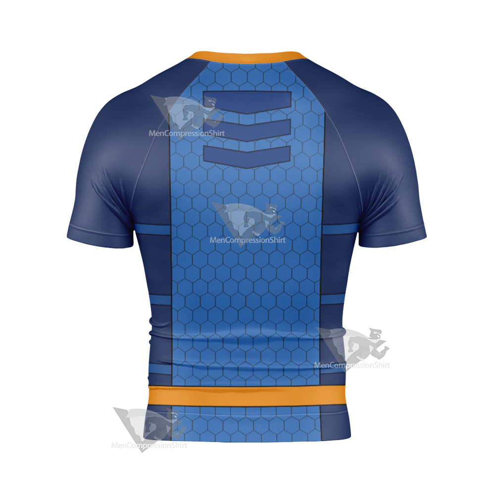 The Deep Antaeus Blue Cosplay Short Sleeve Compression Shirt