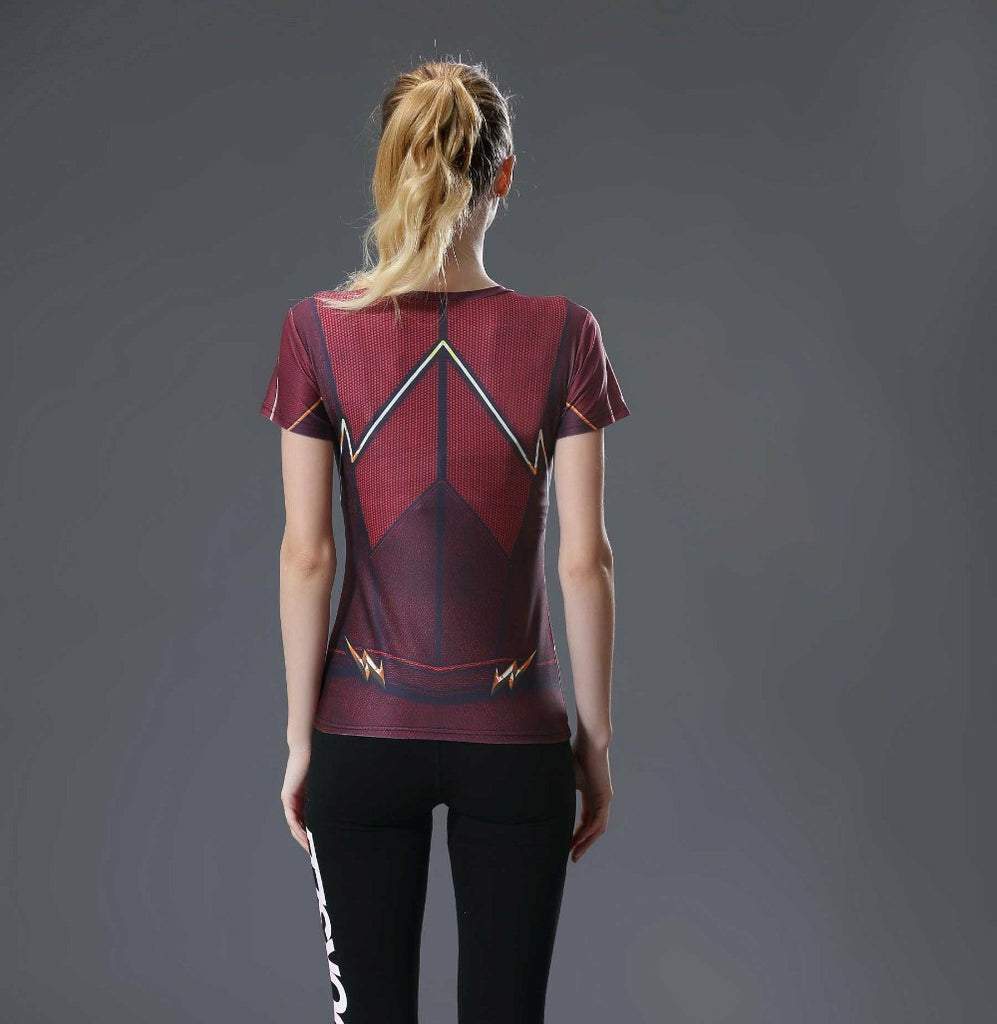 The Flash Barry Allen Short Sleeve Compression Shirt For Women
