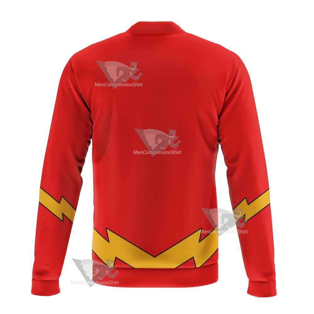 Dc The Flash Lightning Belt Cosplay Bomber Jacket