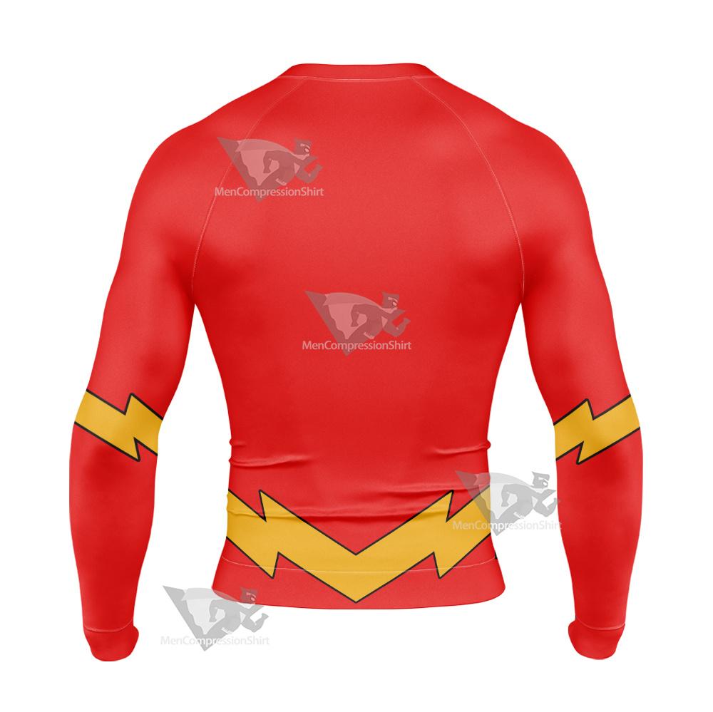 Dc The Flash Lightning Belt Cosplay Long Sleeve Compression Shirt