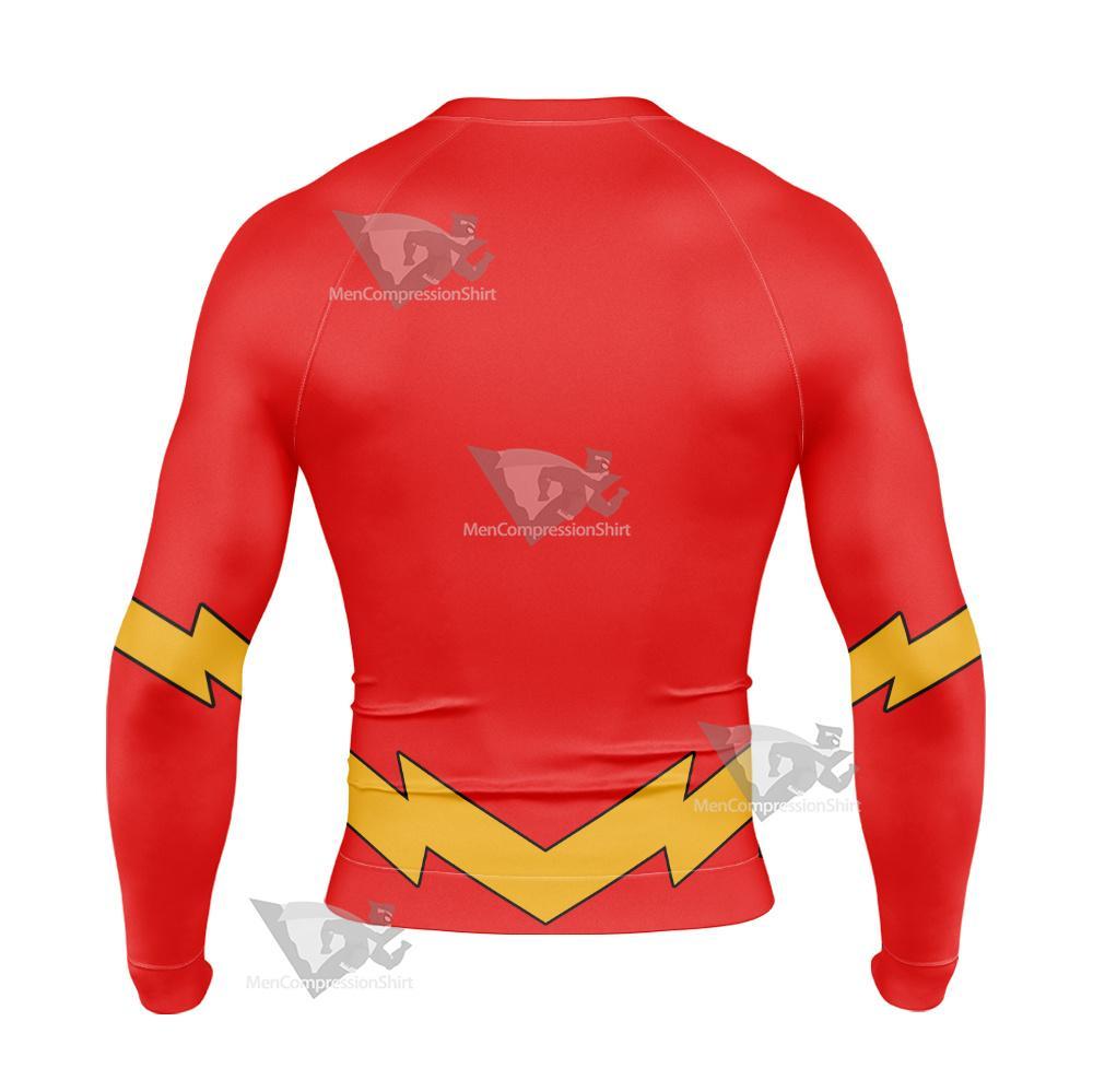 Dc The Flash Lightning Belt Cosplay Long Sleeve Compression Shirt