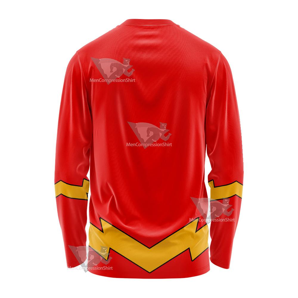 Dc The Flash Lightning Belt Cosplay Long Sleeve Shirt